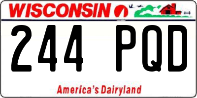 WI license plate 244PQD