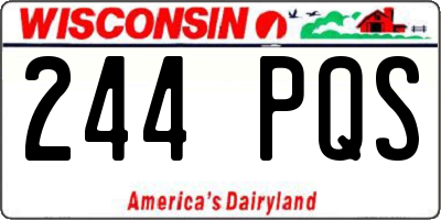 WI license plate 244PQS