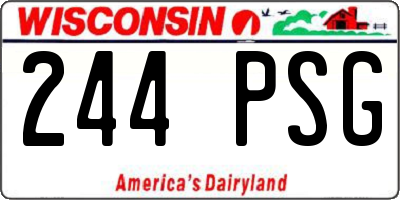 WI license plate 244PSG