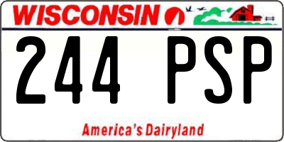 WI license plate 244PSP