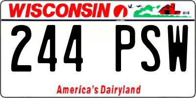 WI license plate 244PSW