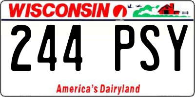WI license plate 244PSY