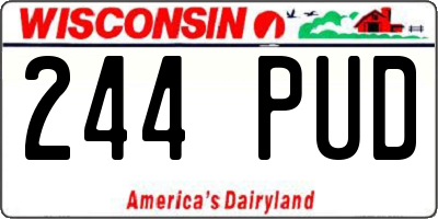WI license plate 244PUD