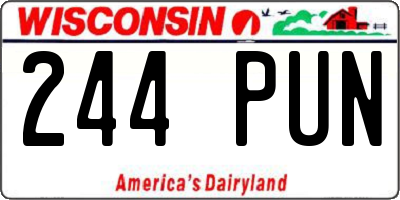 WI license plate 244PUN