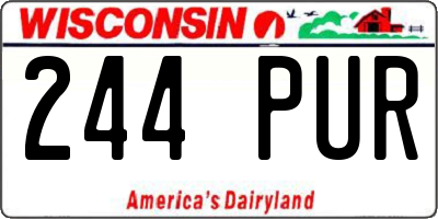 WI license plate 244PUR