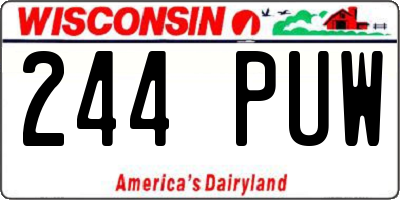 WI license plate 244PUW
