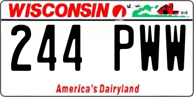 WI license plate 244PWW