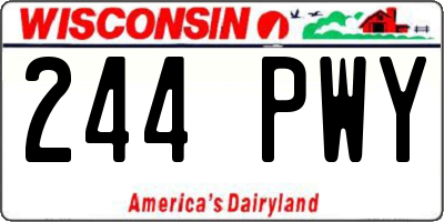 WI license plate 244PWY
