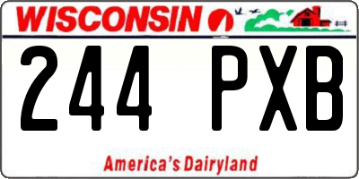 WI license plate 244PXB