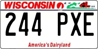WI license plate 244PXE