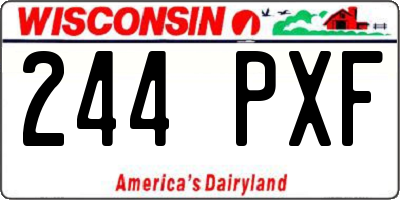 WI license plate 244PXF