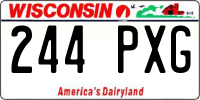 WI license plate 244PXG