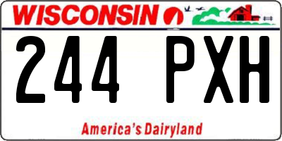 WI license plate 244PXH