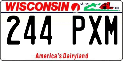 WI license plate 244PXM