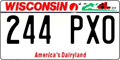 WI license plate 244PXO