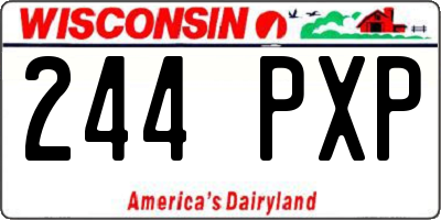 WI license plate 244PXP