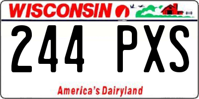 WI license plate 244PXS