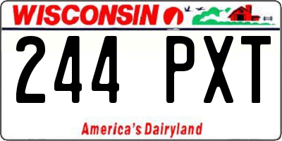 WI license plate 244PXT