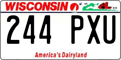 WI license plate 244PXU