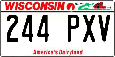 WI license plate 244PXV