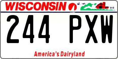 WI license plate 244PXW