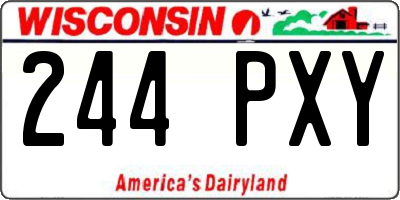 WI license plate 244PXY