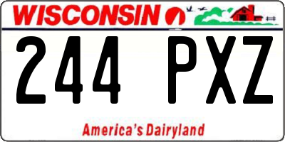 WI license plate 244PXZ