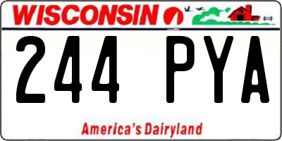 WI license plate 244PYA