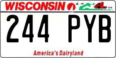WI license plate 244PYB