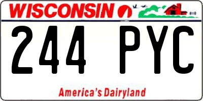 WI license plate 244PYC