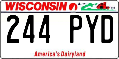 WI license plate 244PYD