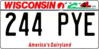 WI license plate 244PYE
