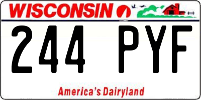 WI license plate 244PYF
