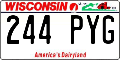 WI license plate 244PYG