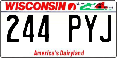 WI license plate 244PYJ
