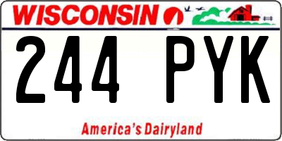 WI license plate 244PYK