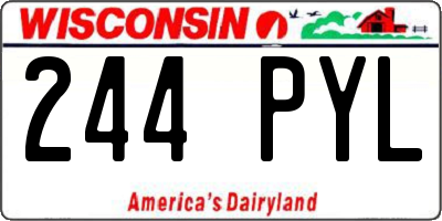WI license plate 244PYL