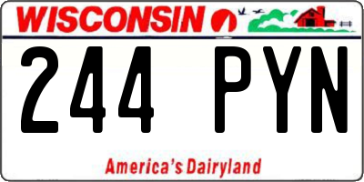 WI license plate 244PYN