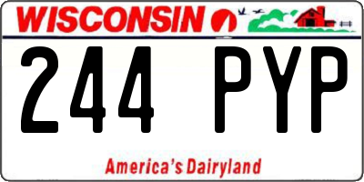 WI license plate 244PYP