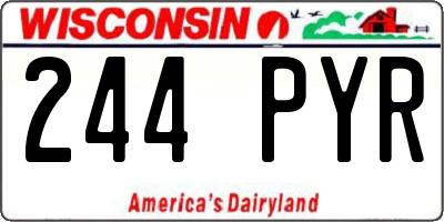 WI license plate 244PYR