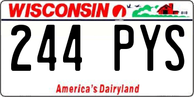 WI license plate 244PYS
