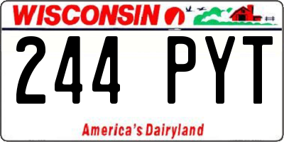 WI license plate 244PYT