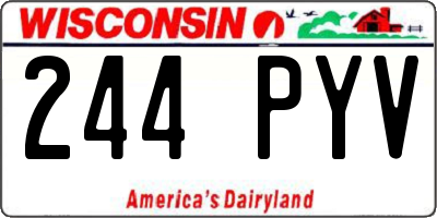 WI license plate 244PYV