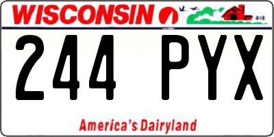 WI license plate 244PYX