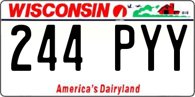 WI license plate 244PYY