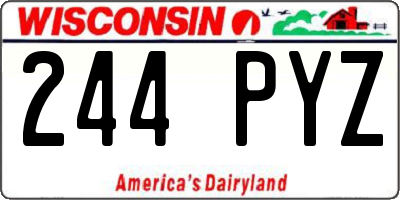 WI license plate 244PYZ