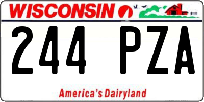 WI license plate 244PZA
