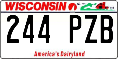 WI license plate 244PZB