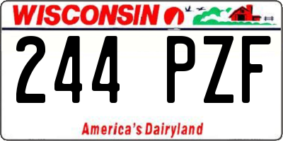 WI license plate 244PZF