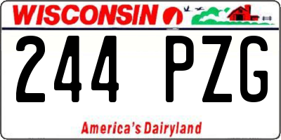 WI license plate 244PZG